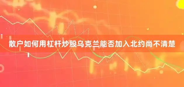 散户如何用杠杆炒股乌克兰能否加入北约尚不清楚